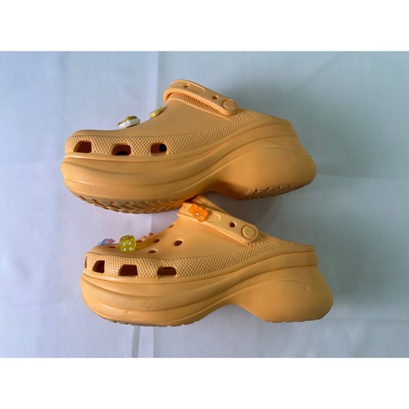 Crocs Classic Platform Clogs Orange Sorbet Women's Size W8 with Jibbitz Charms - Picture 1 of 12